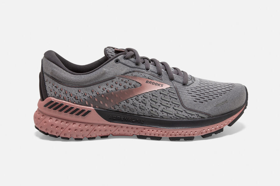 Brooks Running Shoes - Adrenaline GTS 21 Road Womens - Dark Grey/Pink - WJH-026387